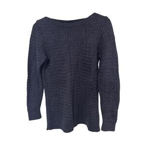 L.L.Bean Navy Womens Sweater Size M 100% Cotton